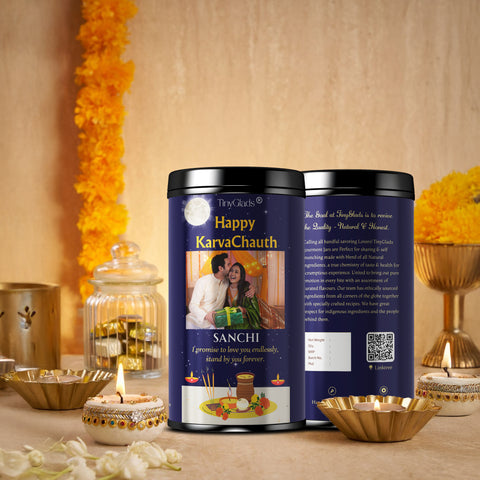 Custom Photo Karwa Chauth Gourmet Chocolate Jar