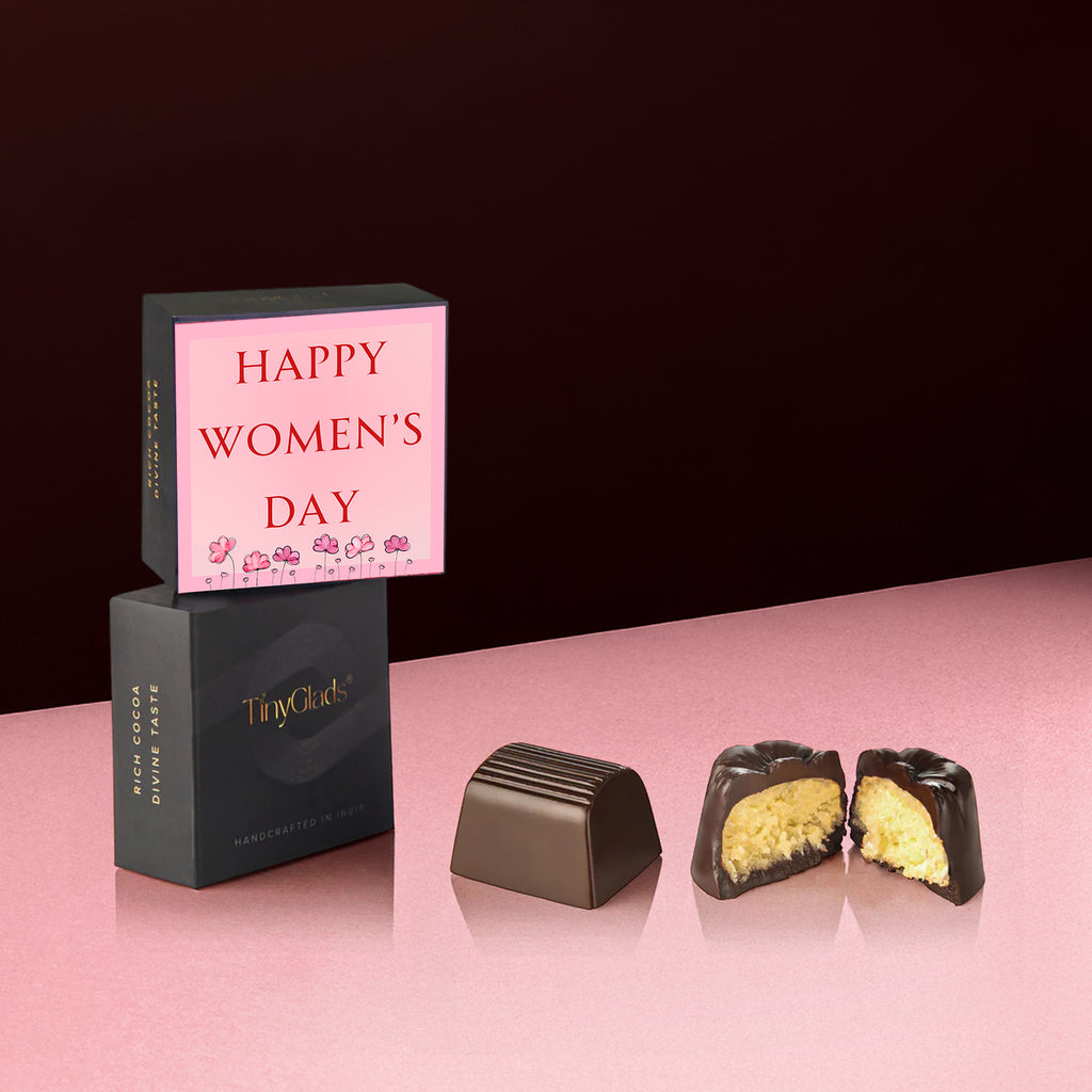 TinyGlads Women's Day Chocolate Box | 1 Chocolate Bar & 9 Assorted Truffles