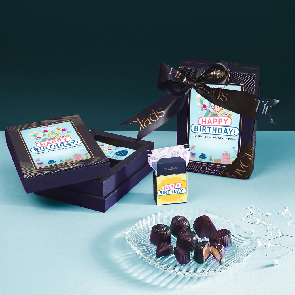 Elegant chocolate gift box with handcrafted premium chocolate selection