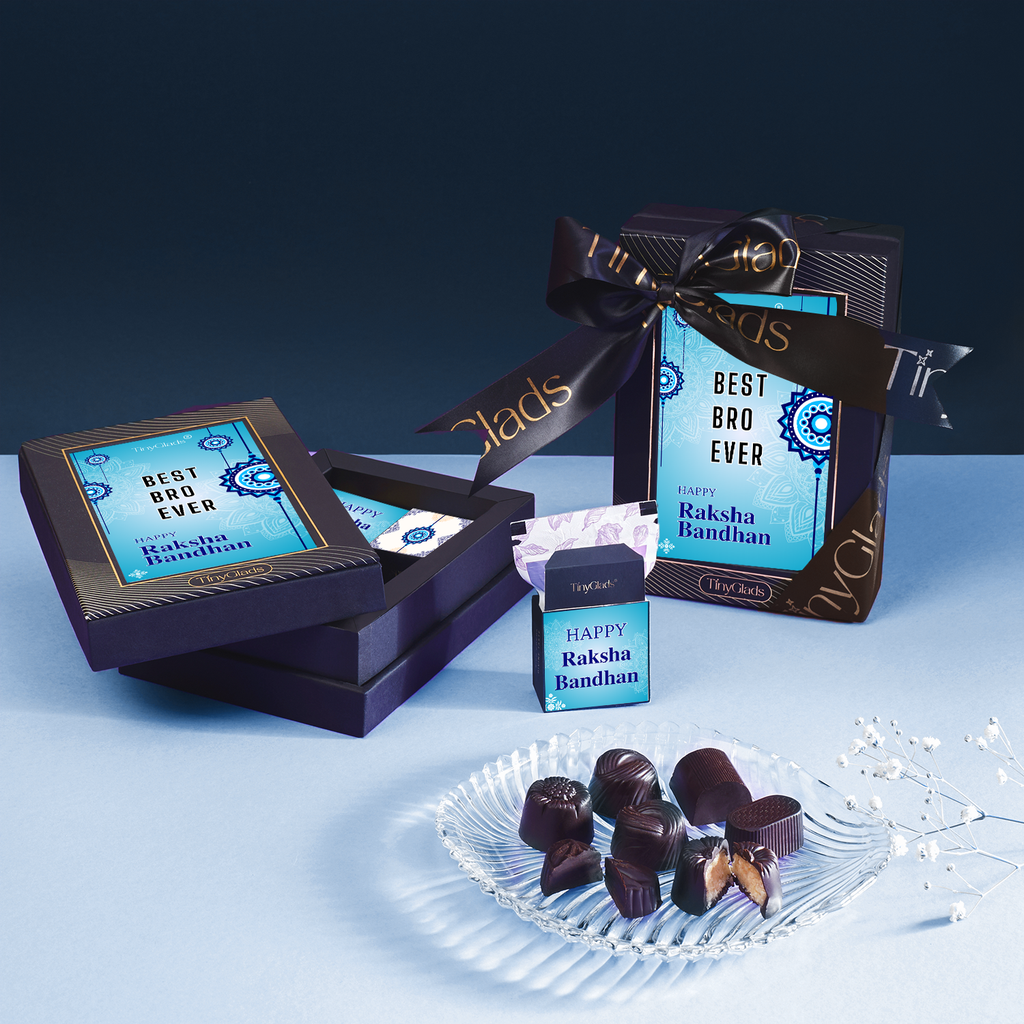 TinyGlads Best Bro Ever Rakhi Chocolate Box | 6 Assorted Truffles