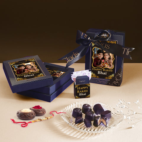 Personalized Chocolate Gift with Rakhi – Raksha Bandhan Surprise Box