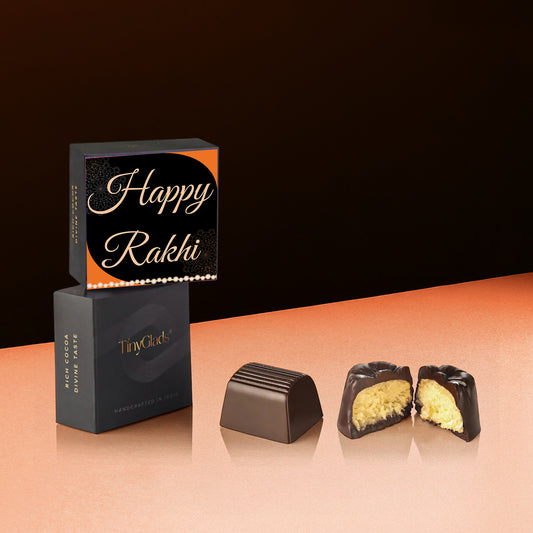 TinyGlads Rakhi Celebration Chocolate Gift Box | Chocolate Bar & 9 Truffles
