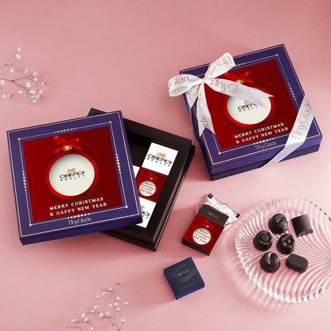 TinyGlads Personalized Corporate New Year Chocolate Gift Box | 9 Assorted Truffles