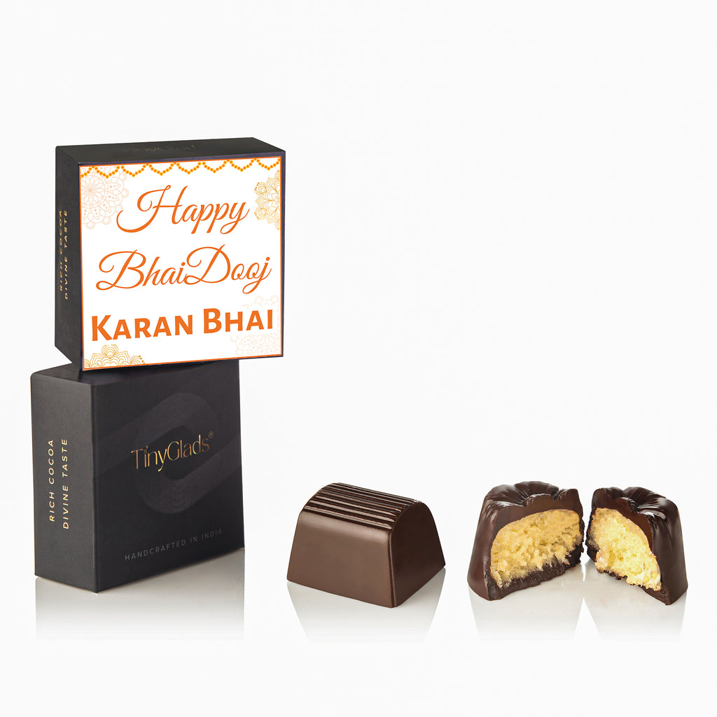 Personalized Bhai Dooj Chocolate Gift Box for Brother | 15 Premium Chocolate Truffles