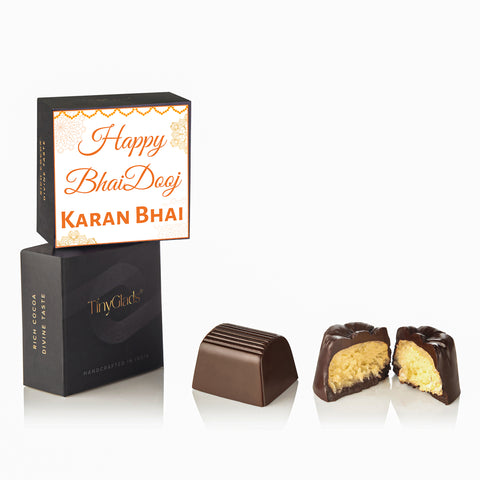 Personalized Bhai Dooj Chocolate Gift Box for Brother | 15 Premium Chocolate Truffles