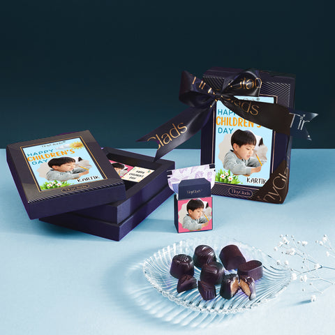 TinyGlads Personalized Children's Day Chocolate Gift Box | 6 Assorted Gourmet Truffles