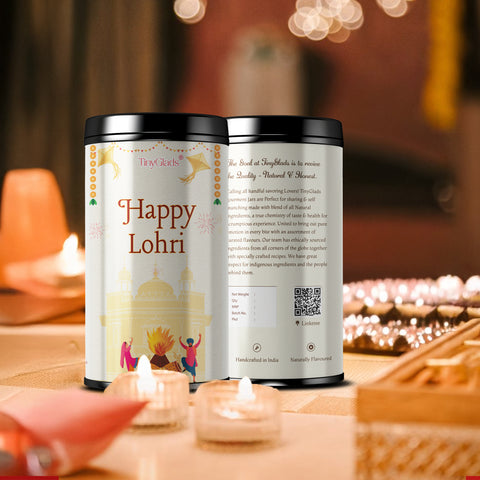TinyGlads Golden Lohri Chocolate Truffle Jar | 12 Assorted Truffles