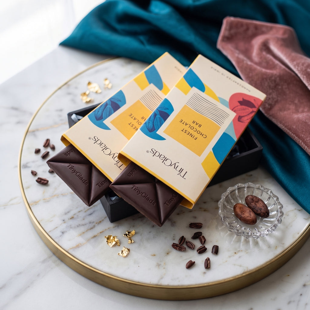 TinyGlads Children's Day Chocolate Gift Box | 2 Gourmet Chocolate Bars & Keepsake Photo Frame