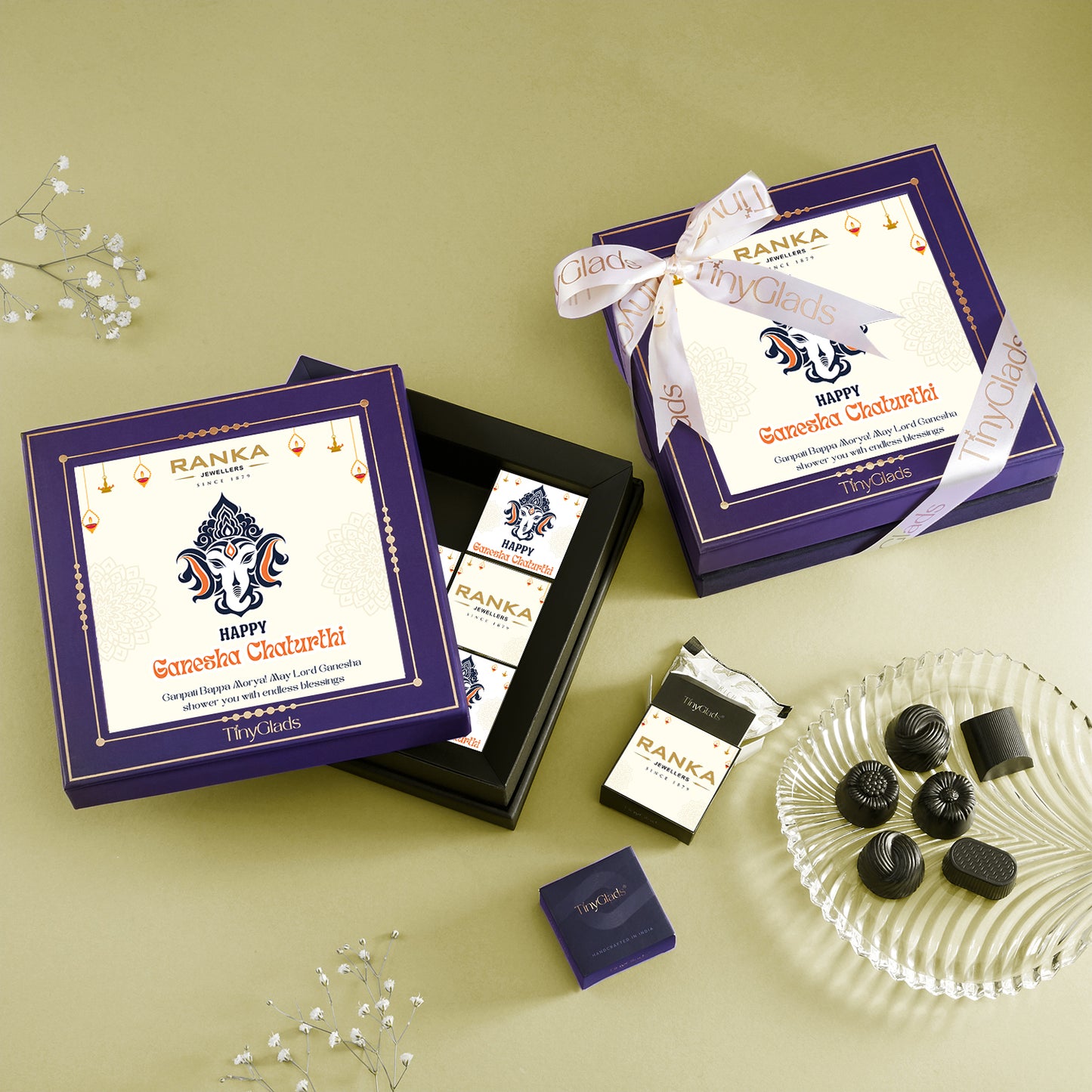 Custom Ganesh Chaturthi Keepsake Chocolate Gift Box – 9 Premium Truffles