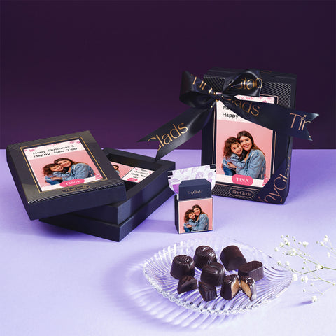 TinyGlads Custom Photo New Year Chocolate Gift Box | 6 Gourmet Truffles