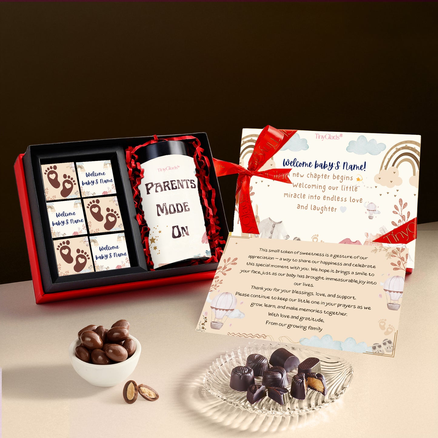 Hello Baby Chocolate Gift Box | Jar & Truffle Delight Combo