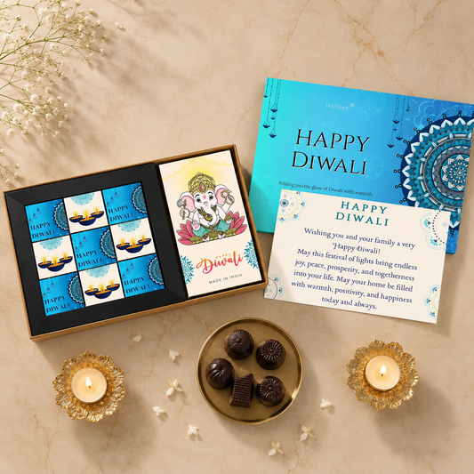 Ganpati Diwali Chocolate Gift Box | 1 Bar & 9 Truffles