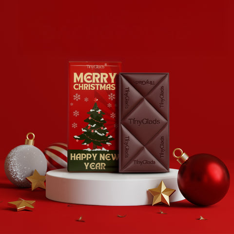 TinyGlads Merry Christmas & Happy New Year Chocolate Bar | 80g