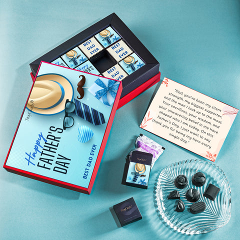 TinyGlads Best Dad Ever Father’s Day Chocolate Gift Box – 12 Pcs Inside