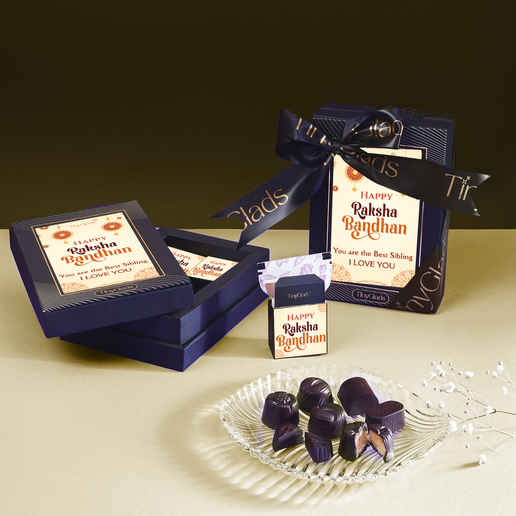 TinyGlads Rakhi Wishes Chocolate Gift Box | 6 Gourmet Truffles