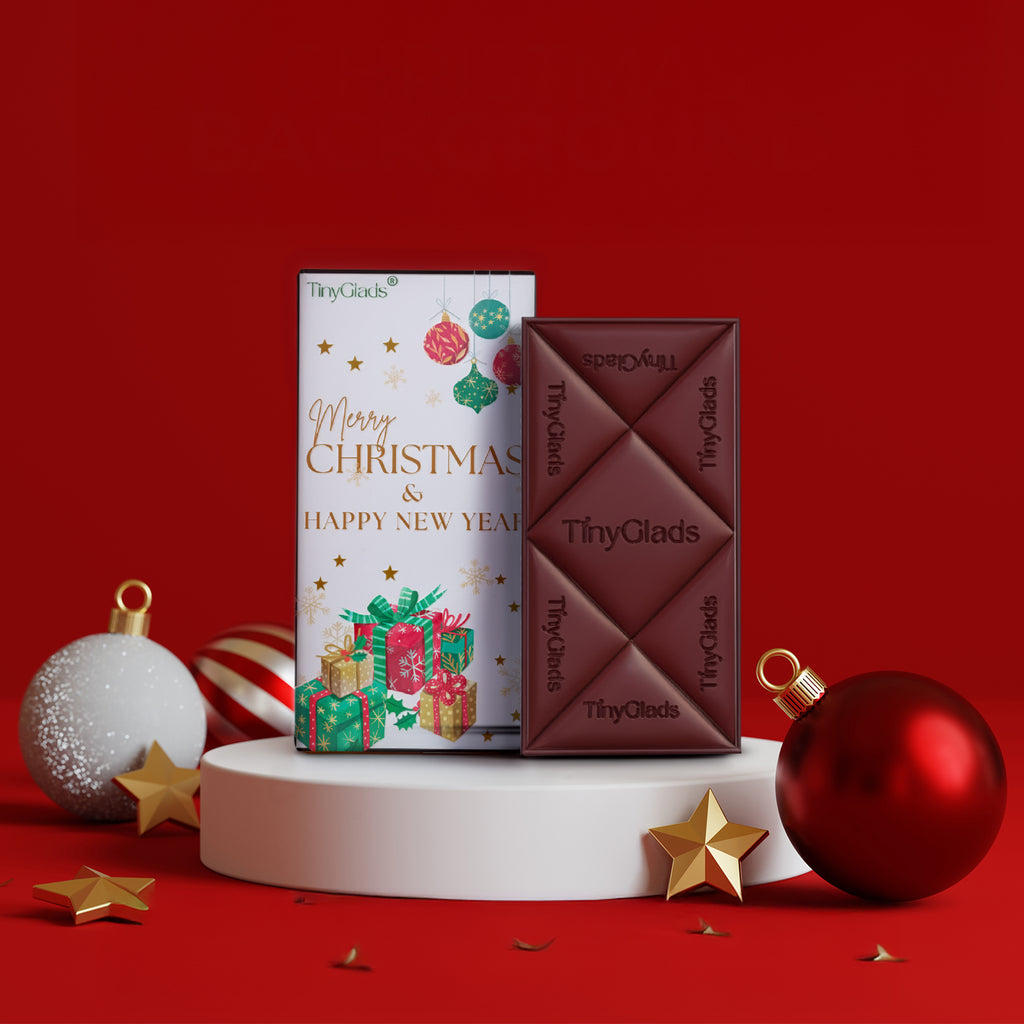 TinyGlads Winter Celebration Chocolate Bar | Holiday Edition | 80g