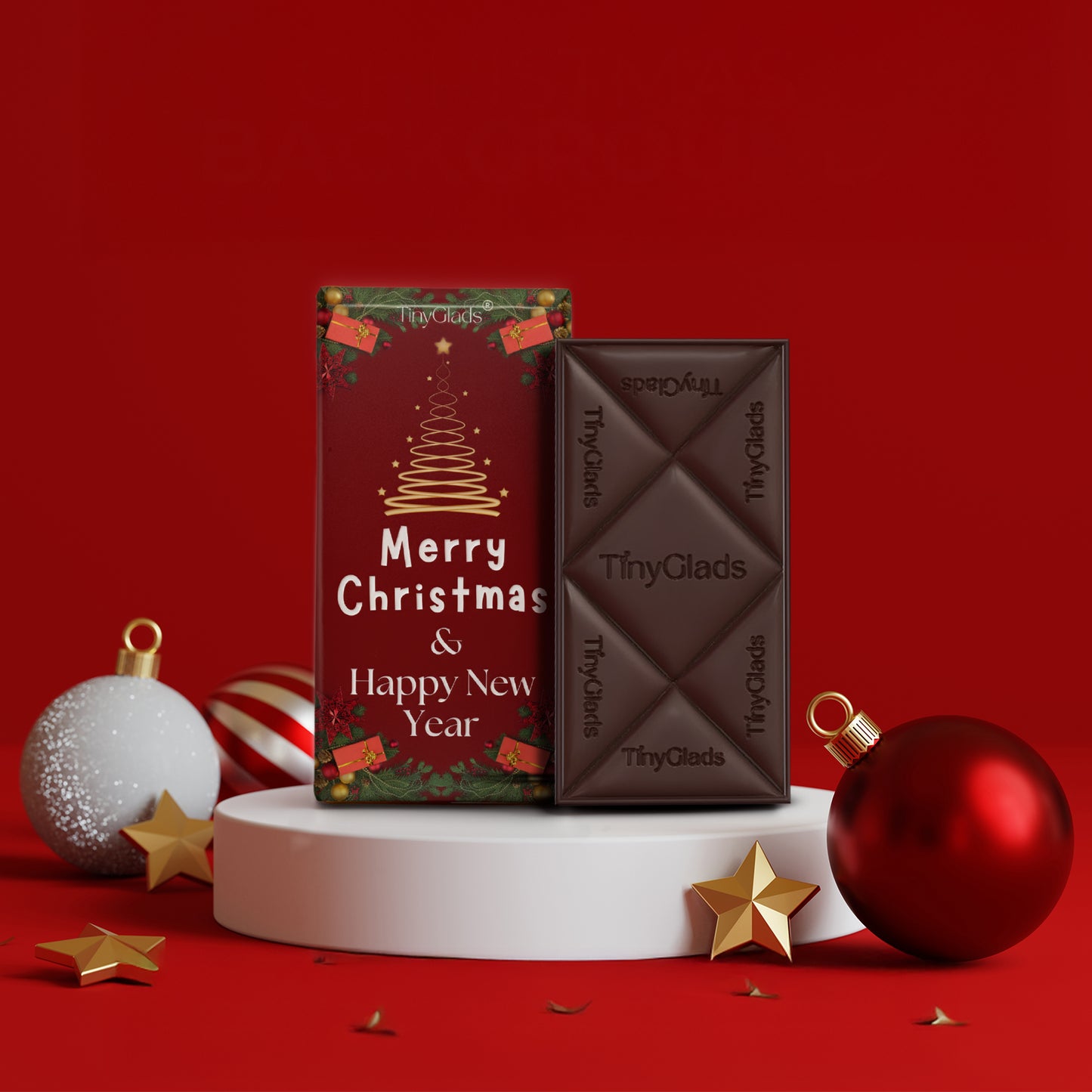 TinyGlads Festive Harmony Chocolate Bar | Christmas & New Year Edition | 80g