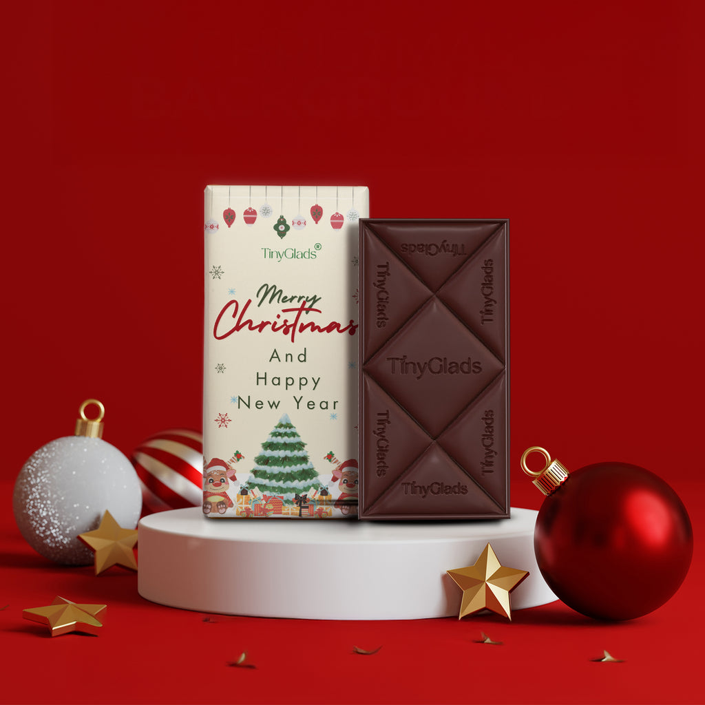 TinyGlads Holiday Cheer Chocolate Bar | Christmas & New Year Collection | 80g