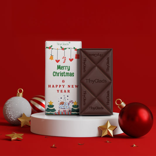 TinyGlads Festive Joy Chocolate Bar | Christmas & New Year Collection | 80g