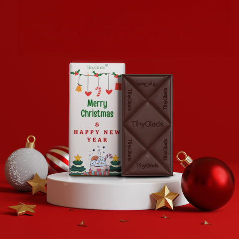 TinyGlads Festive Joy Chocolate Bar | Christmas & New Year Collection | 80g
