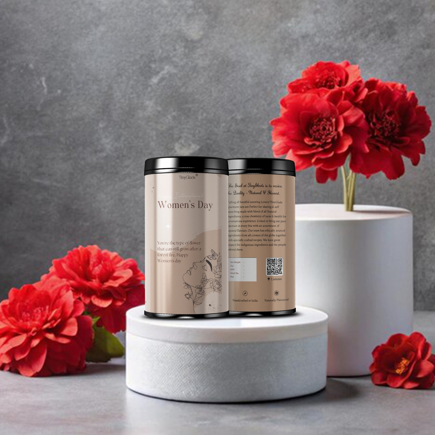 TinyGlads Elegant Women's Day Chocolate Gift Jar | 12 Truffles