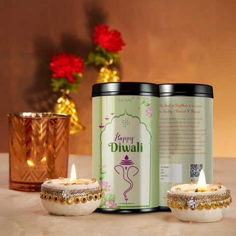 TinyGlads Happy Diwali Chocolate Truffle Jar | 12 Gourmet Truffles