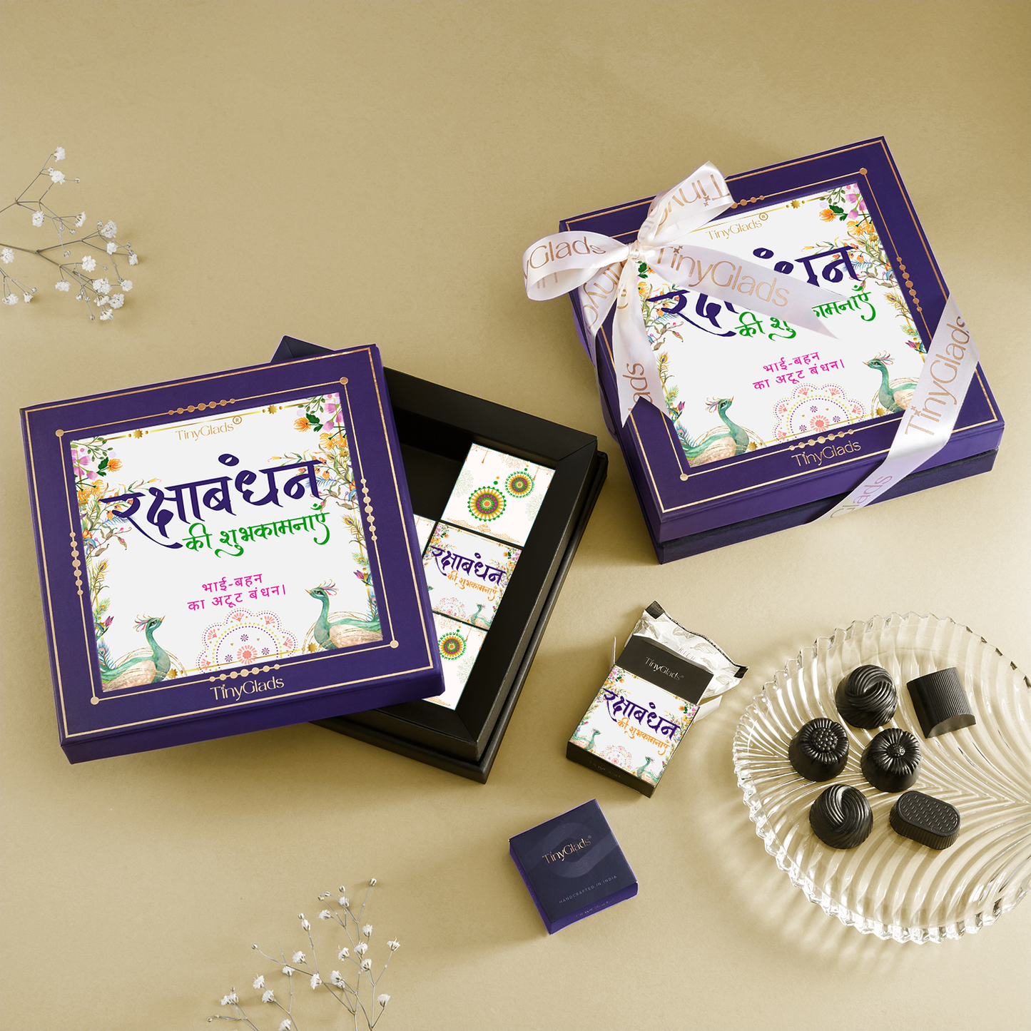 TinyGlads Shubh Raksha Bandhan Chocolate Gift Box | 9 Gourmet Truffles