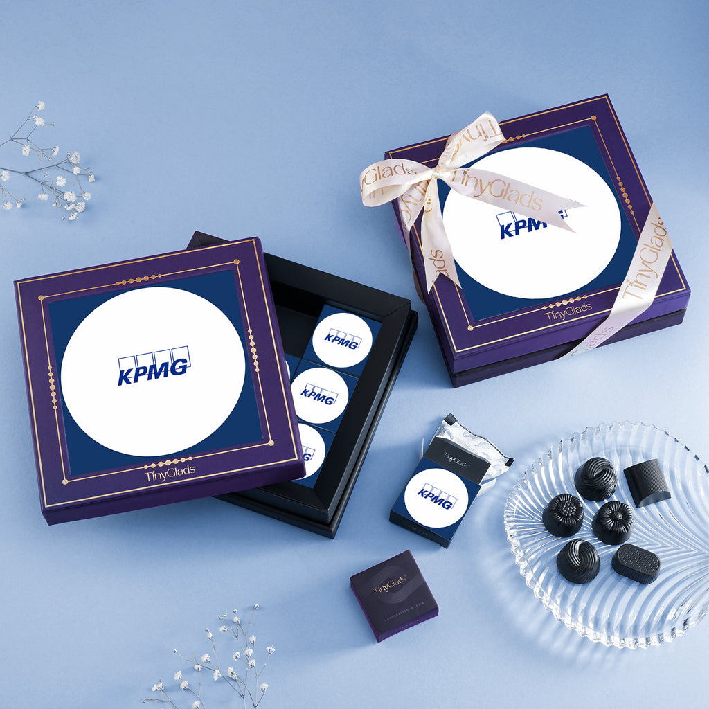 Custom Logo Corporate Chocolate Gift Box | 9 Assorted Premium Truffles