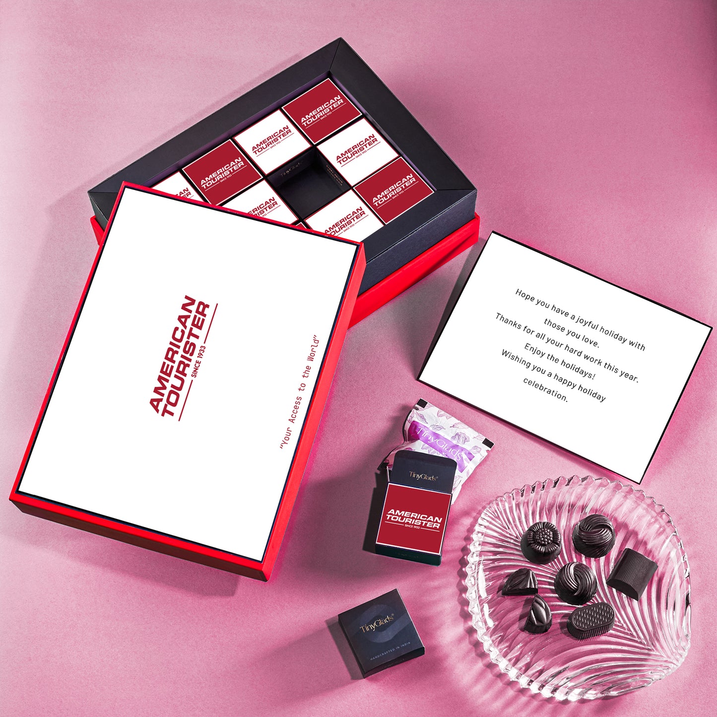 Executive Corporate Chocolate Box with Custom Logo – 12 Pcs Truffles