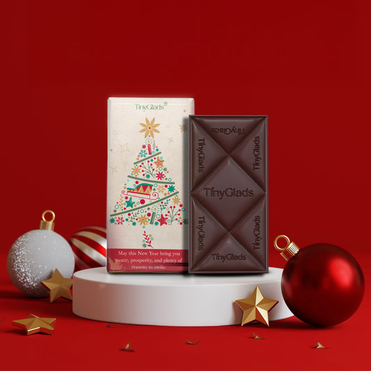 TinyGlads Holiday Tree Chocolate Bar | Christmas Collection | 80g