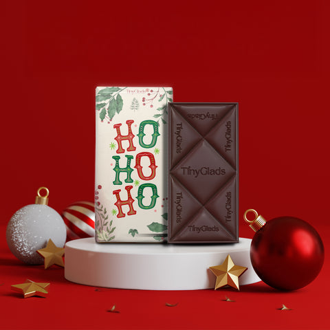 TinyGlads Holly Cheer Chocolate Bar | Holiday Edition | 80g