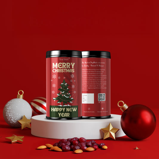 TinyGlads Merry Christmas & Happy New Year Chocolate Truffle Jar | 12 Assorted Chocolates