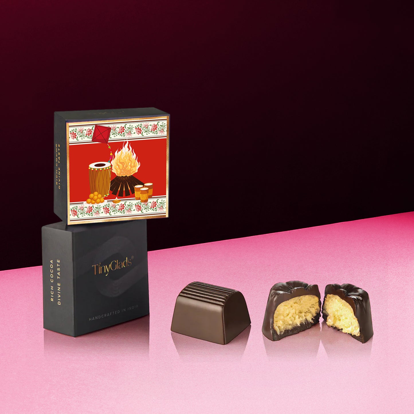 TinyGlads Premium Lohri Chocolate Gift Box | 15 Assorted Truffles