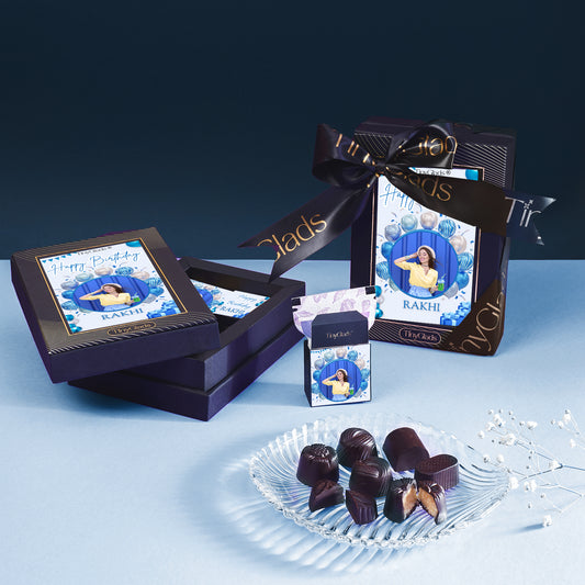 Birthday Chocolate Box Personalized | 6 Gourmet Truffles Gift
