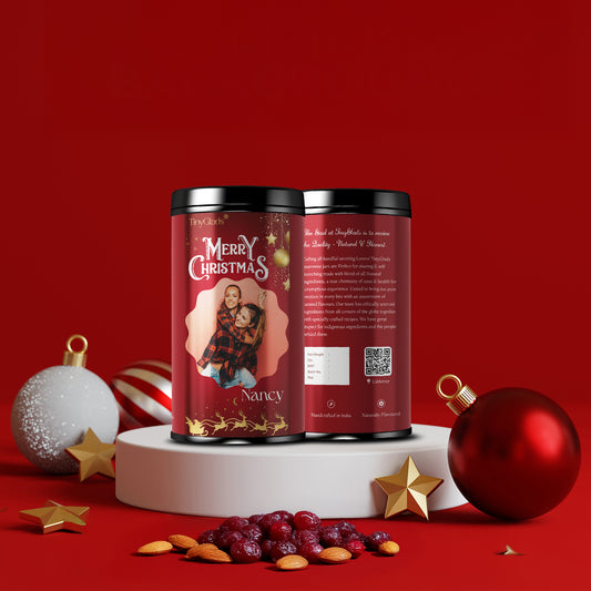 TinyGlads Merry Memories Chocolate Jar | Personalized Holiday Gift | 250g