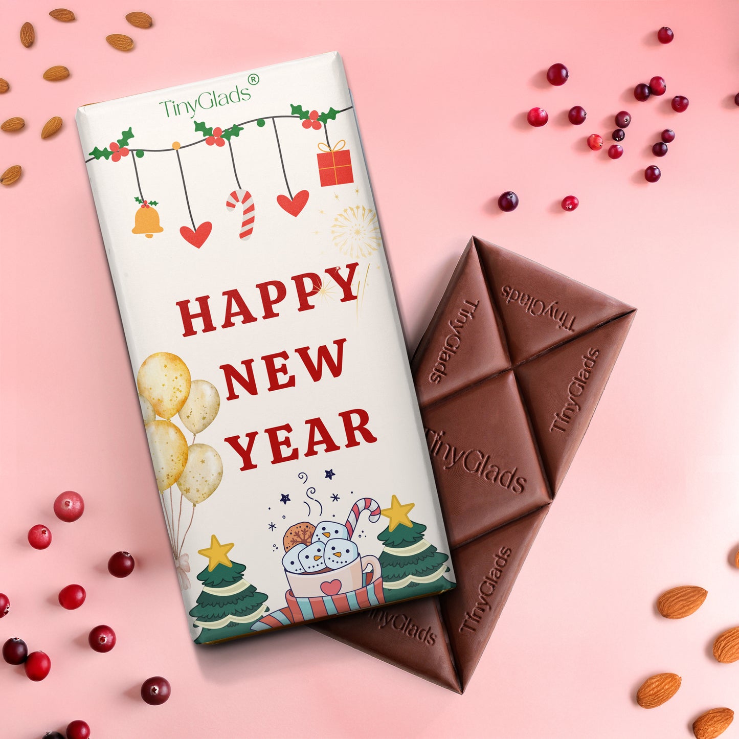 TinyGlads Christmas Cookie & Chocolate Gift Box | Holiday Treats Hamper
