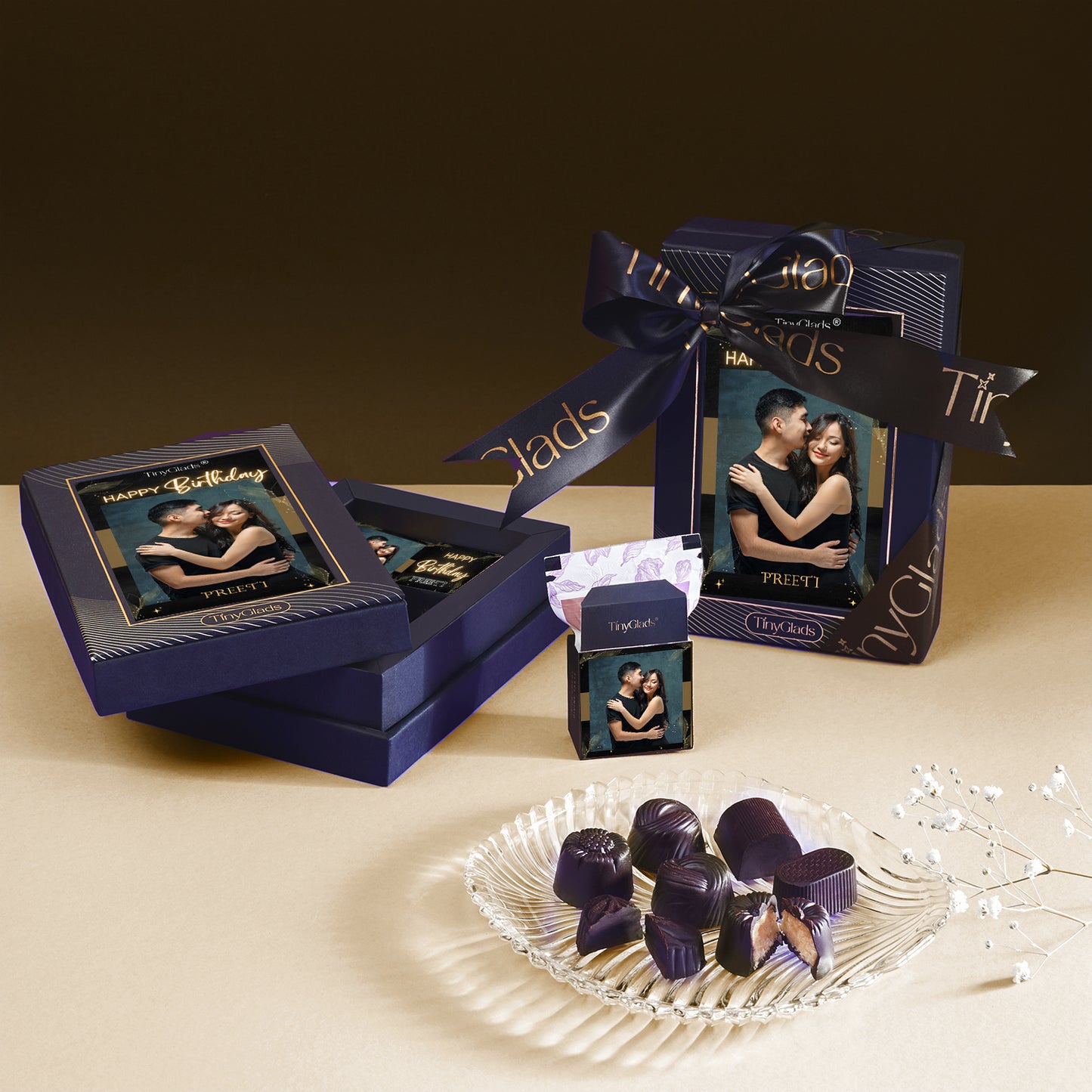 Custom Photo Chocolate Box | 6 Pcs Assorted Truffles | Birthday Gift