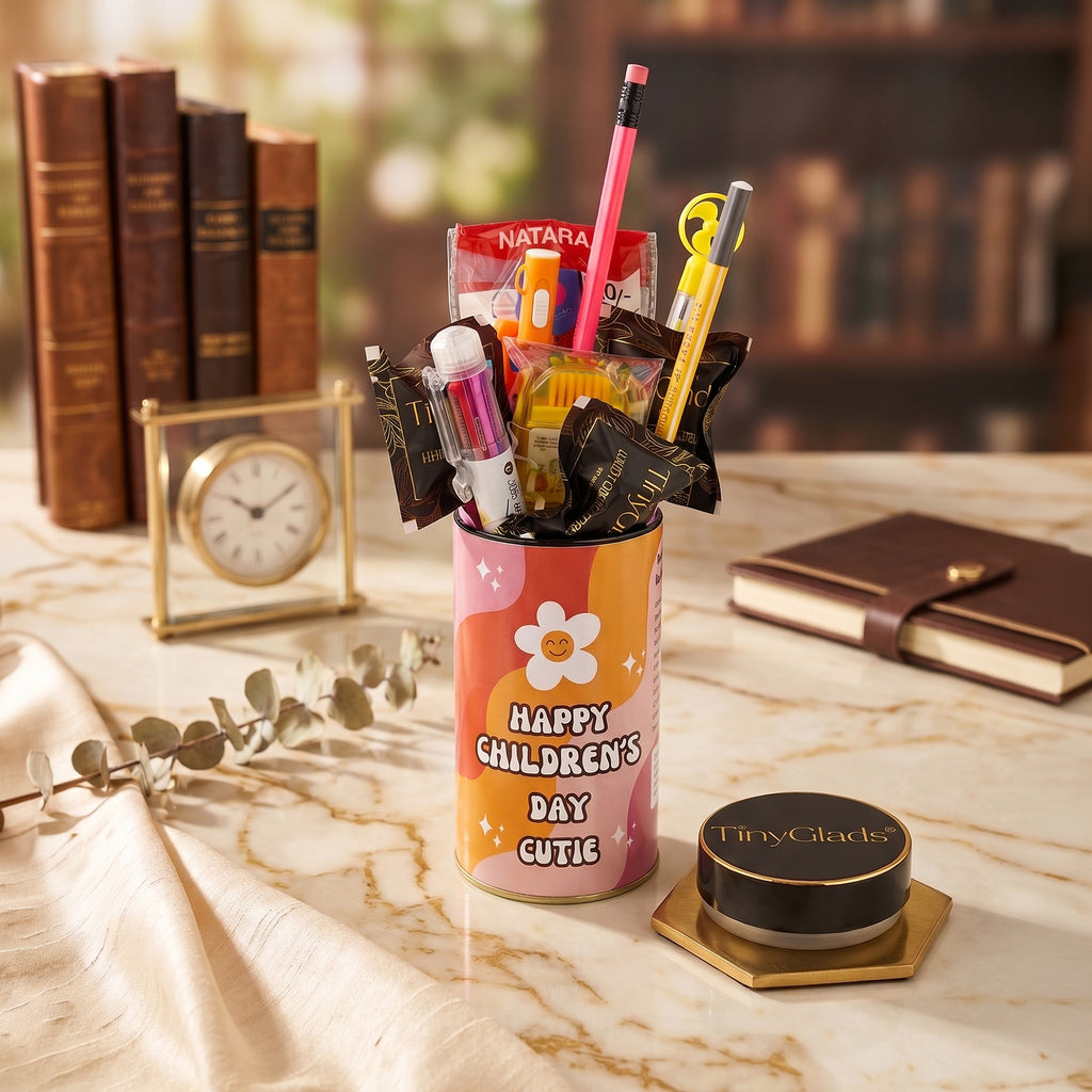 TinyGlads Children's Day Fun & Treats Gift Jar | Chocolates & Stationery