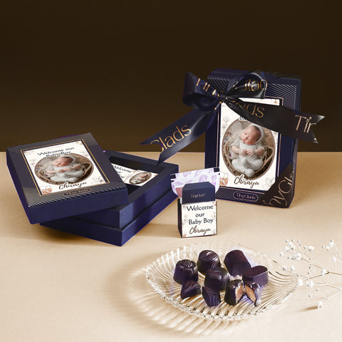 Personalised Photoframe Baby Shower Gift - 6 Chocolate Truffles