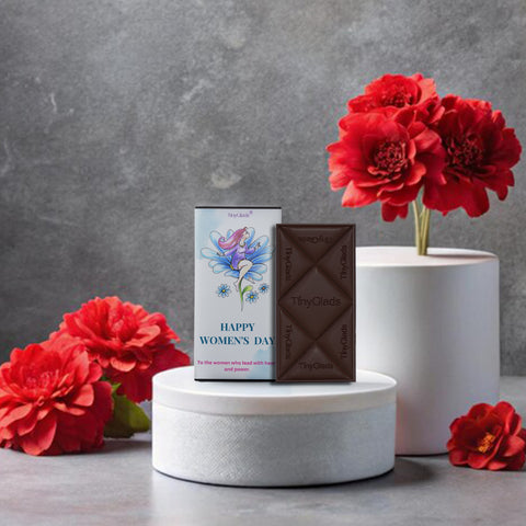 TinyGlads Happy Women's Day Chocolate Bar | 80g Premium