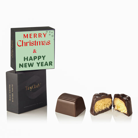 TinyGlads Christmas Chocolate Gift Box | 9 Gourmet Truffles & Chocolate Bar