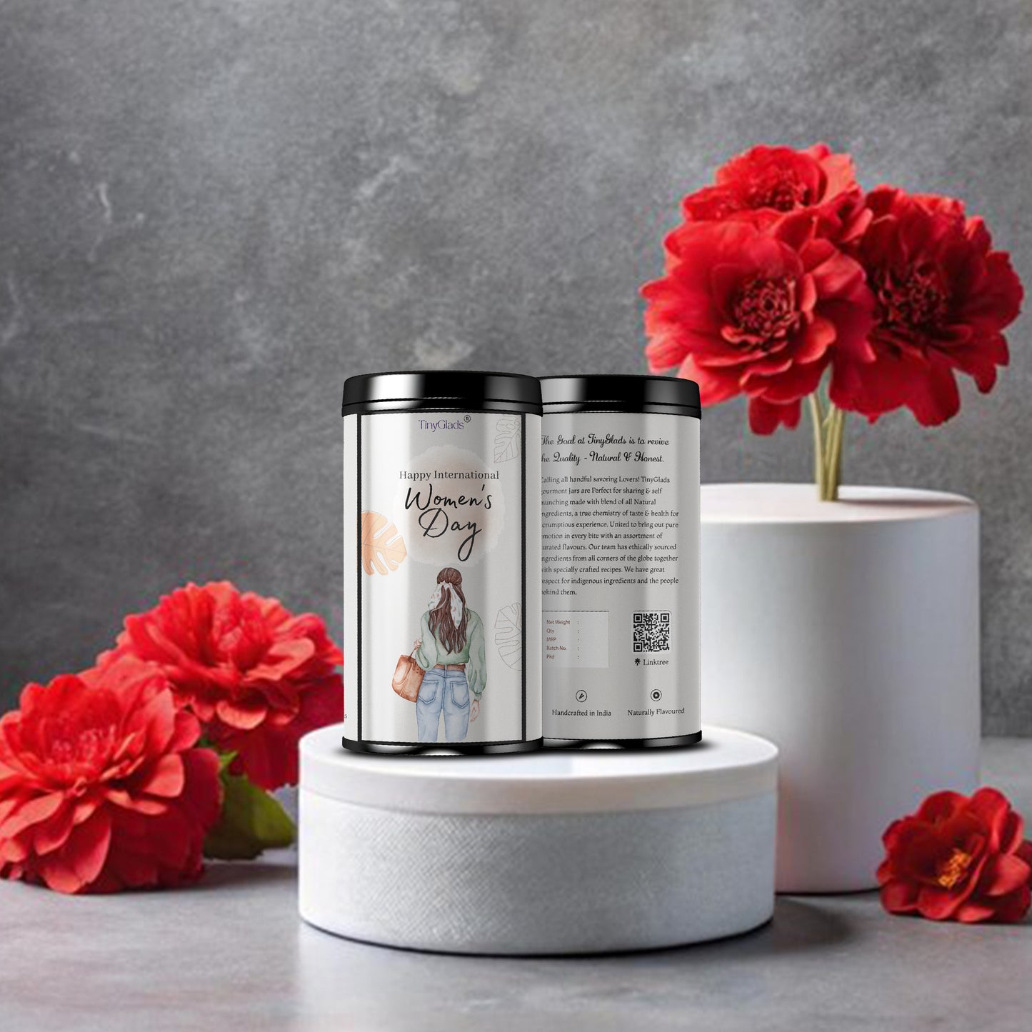 TinyGlads Premium Women's Day Chocolate Gift Jar | 12 Gourmet Truffles