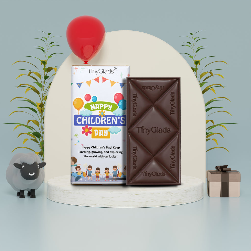 TinyGlads Happy Children's Day Chocolate Bar | Almond & Cranberry | 80g