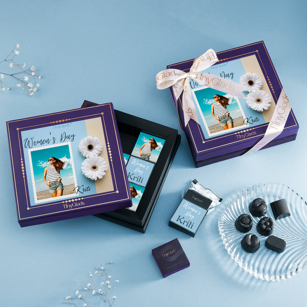 Custom Women's Day Chocolate Box | 9 Premium Truffles