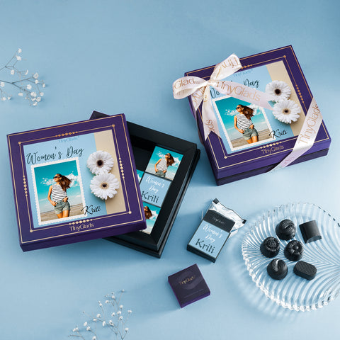 Custom Women's Day Chocolate Box | 9 Premium Truffles