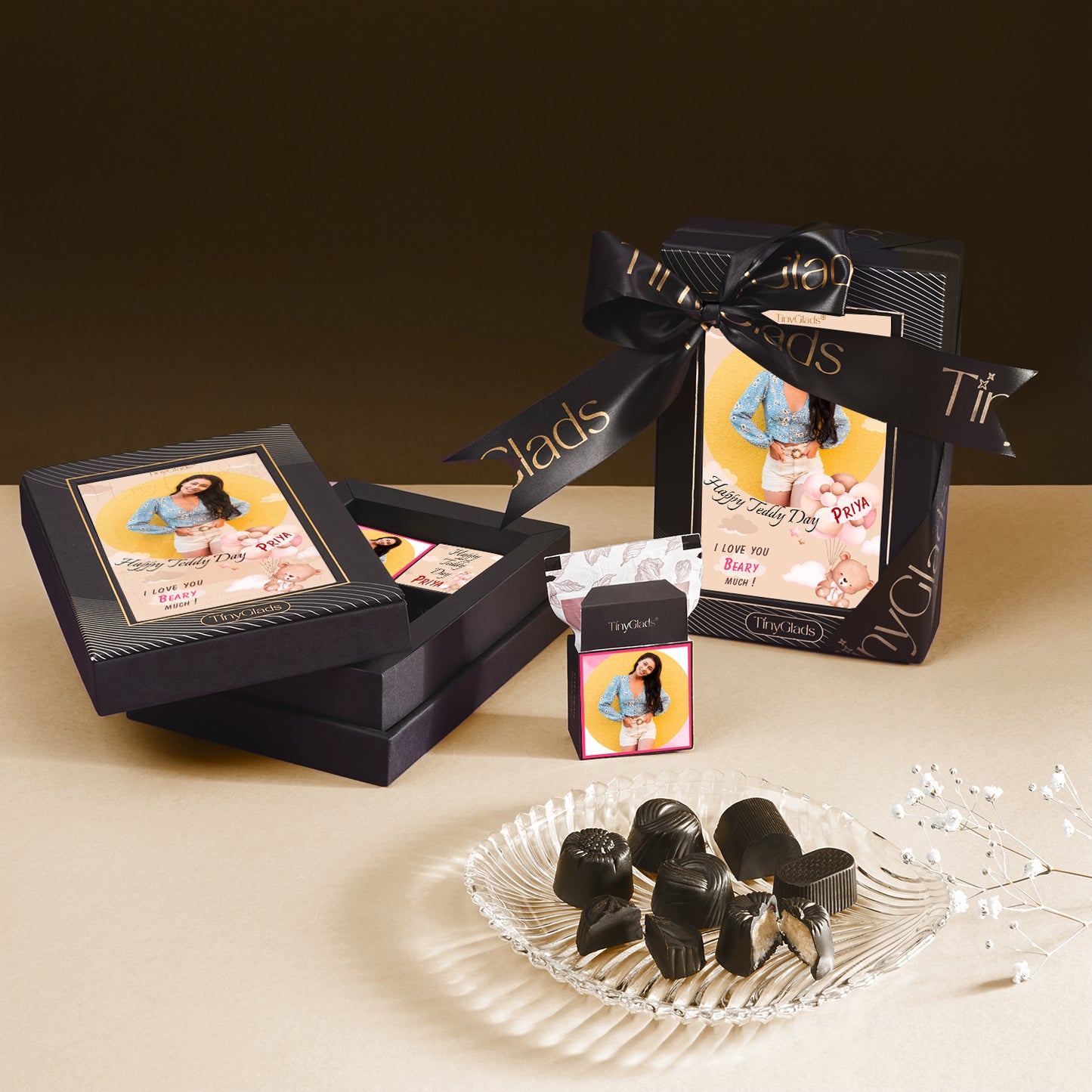 Teddy Day Personalised Memory Box - 6 Handcrafted Chocolate Truffles