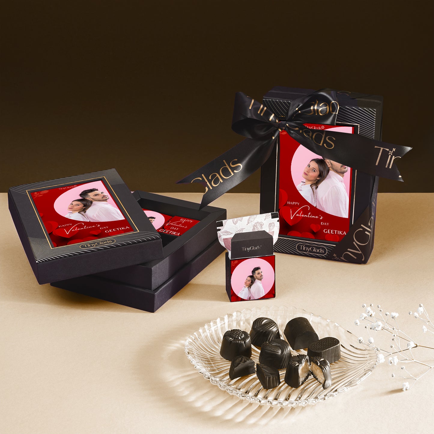 Valentine’s Day Romantic Photo Keepsake Box with 6 Truffles