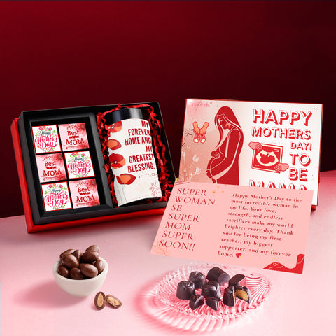 Chocolate Gift Combo for Mom with Jar & Message Card