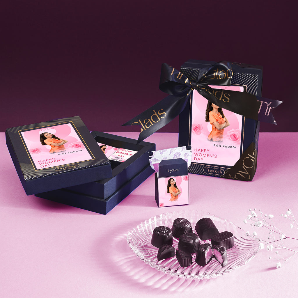 TinyGlads Women's Day Special Chocolate Gift Box | Personalized Photo
