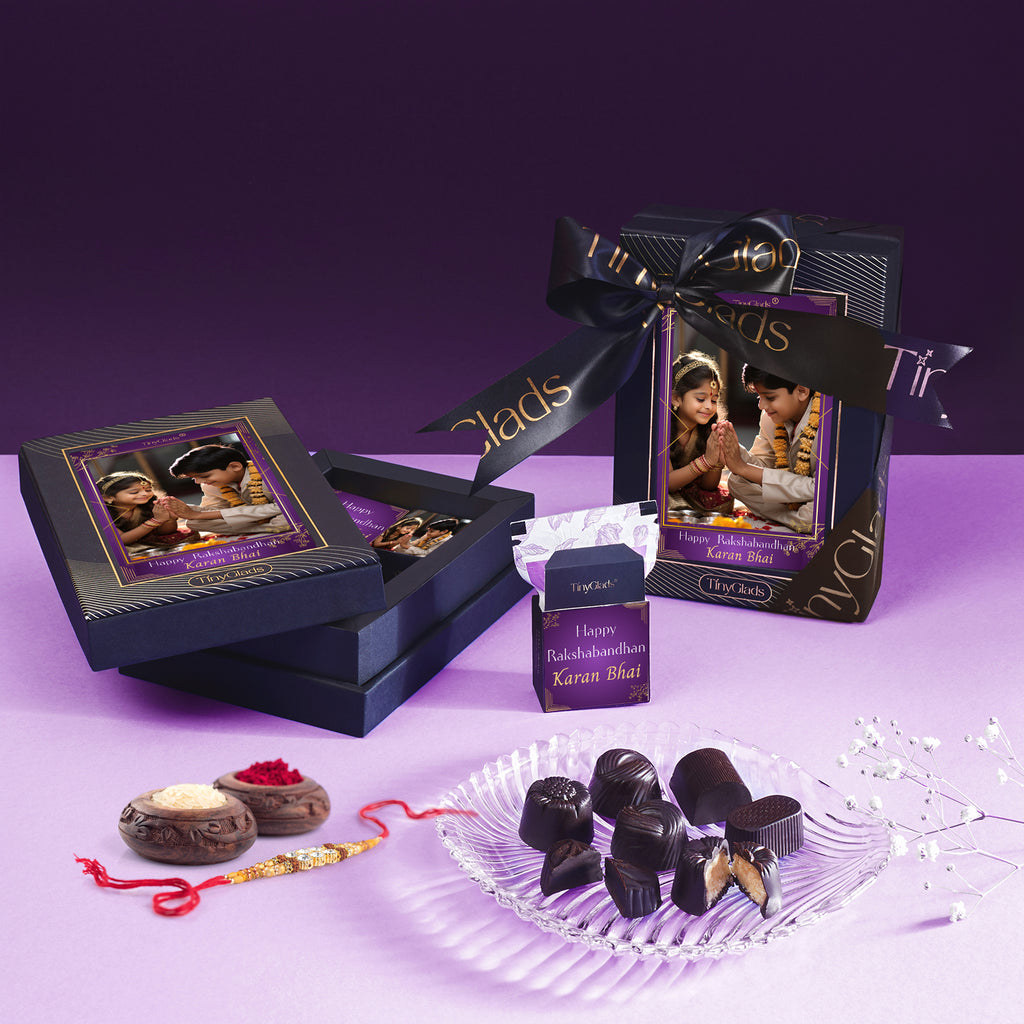 Personalized Photo frame Rakhi Chocolate Gift Box